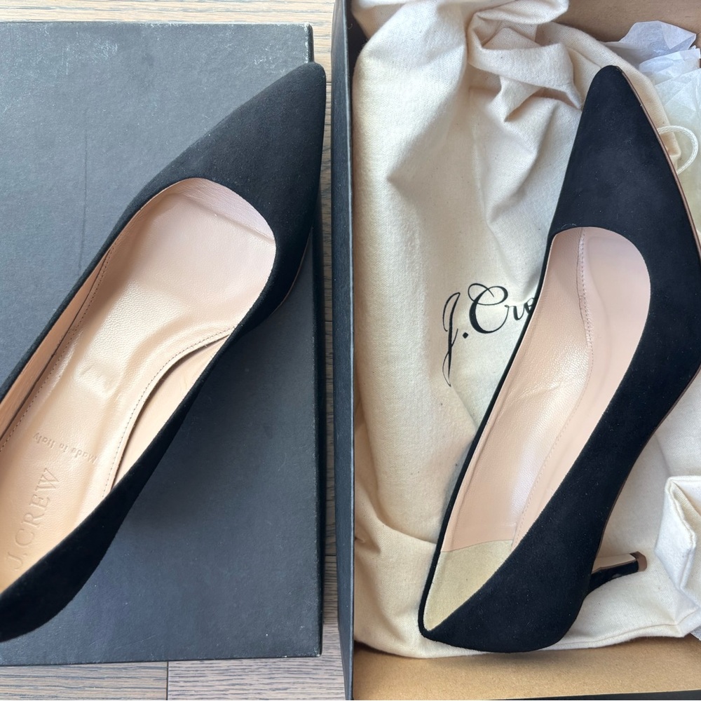 J. Crew Black Suede Heels